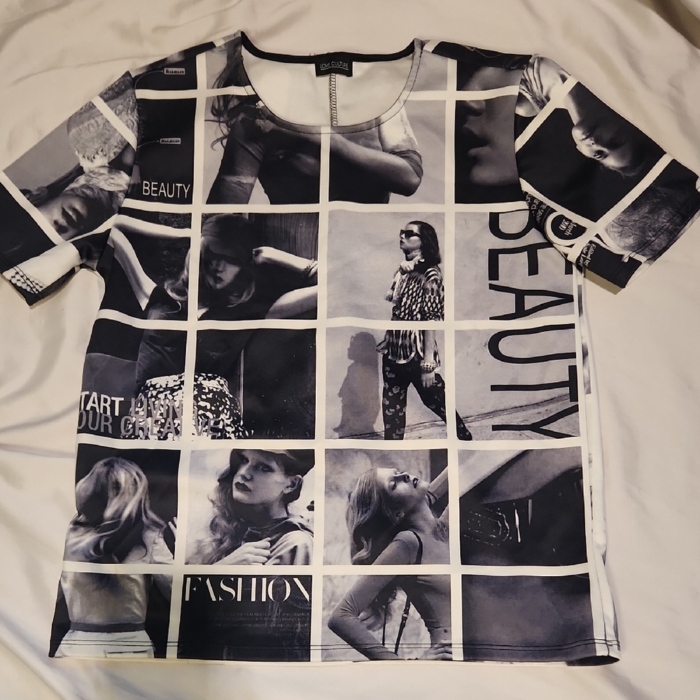 Love Culture | Limited Edition Black and White Photo-Grid Tee Sz S